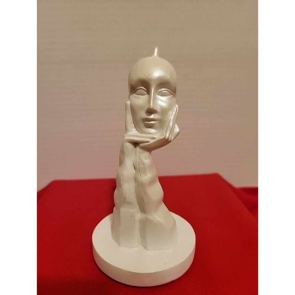 Vintage Abstract Thinker Face Daydreamer Figurine Pre-owned